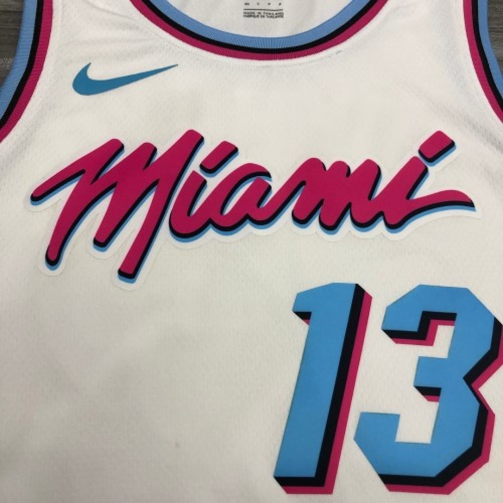 Men's Miami Heat Bam Adebayo #13 White 19-20 Swingman Jersey - City Edition-Pro Kit Vault | Brand New 26/27 Sports Jerseys